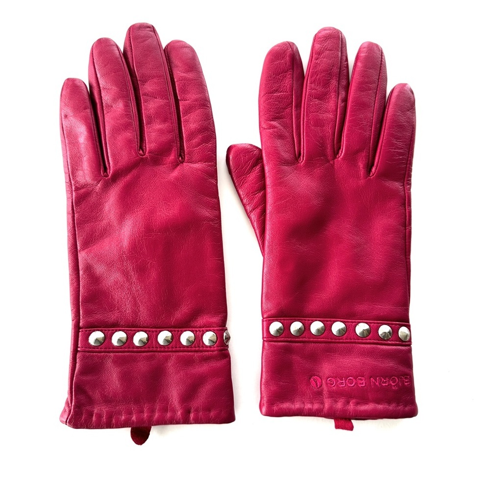 Bjorn Borg Pink Studded Leather Gloves